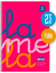 CUADERNO ESPIRAL Fº 80H 90G 25MM ROSA CUADROVIA PP